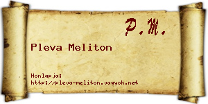 Pleva Meliton névjegykártya